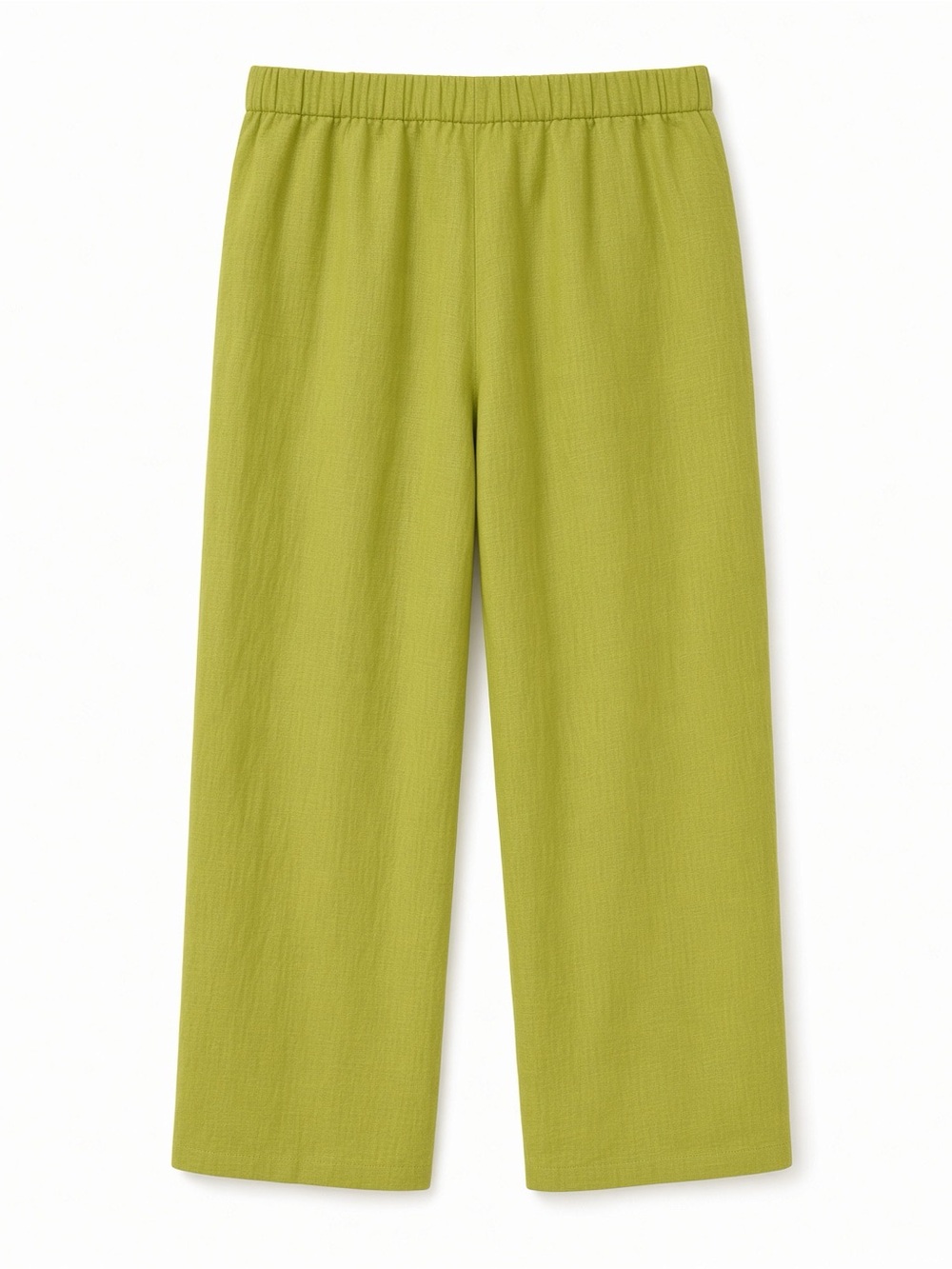 Eileen Fisher Lime Green Linen Cropped Pants - Picture 4 of 7